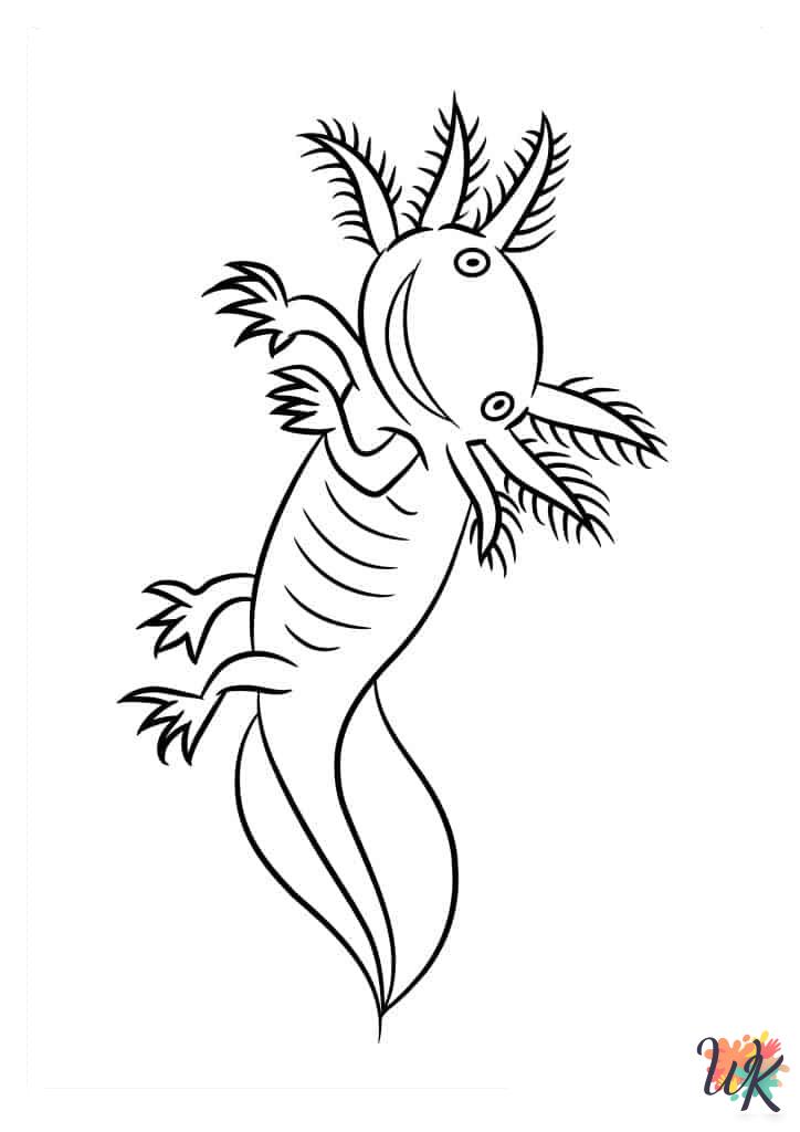 free printable Axolotl coloring pages