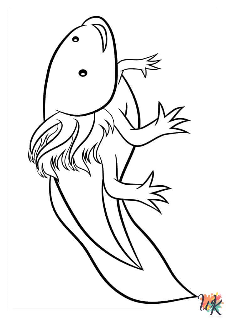 Axolotl coloring pages printable free