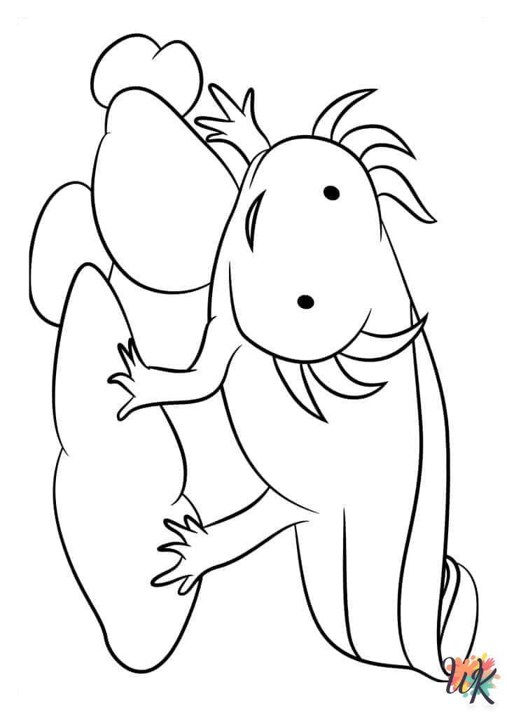 Axolotl themed coloring pages