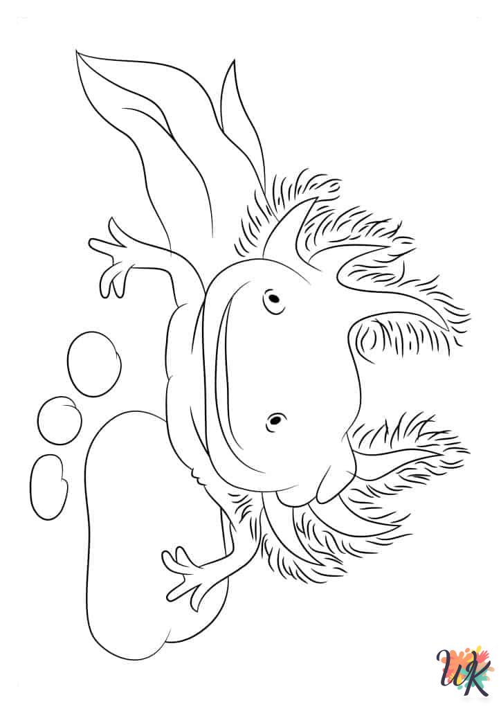 Axolotl coloring pages free printable