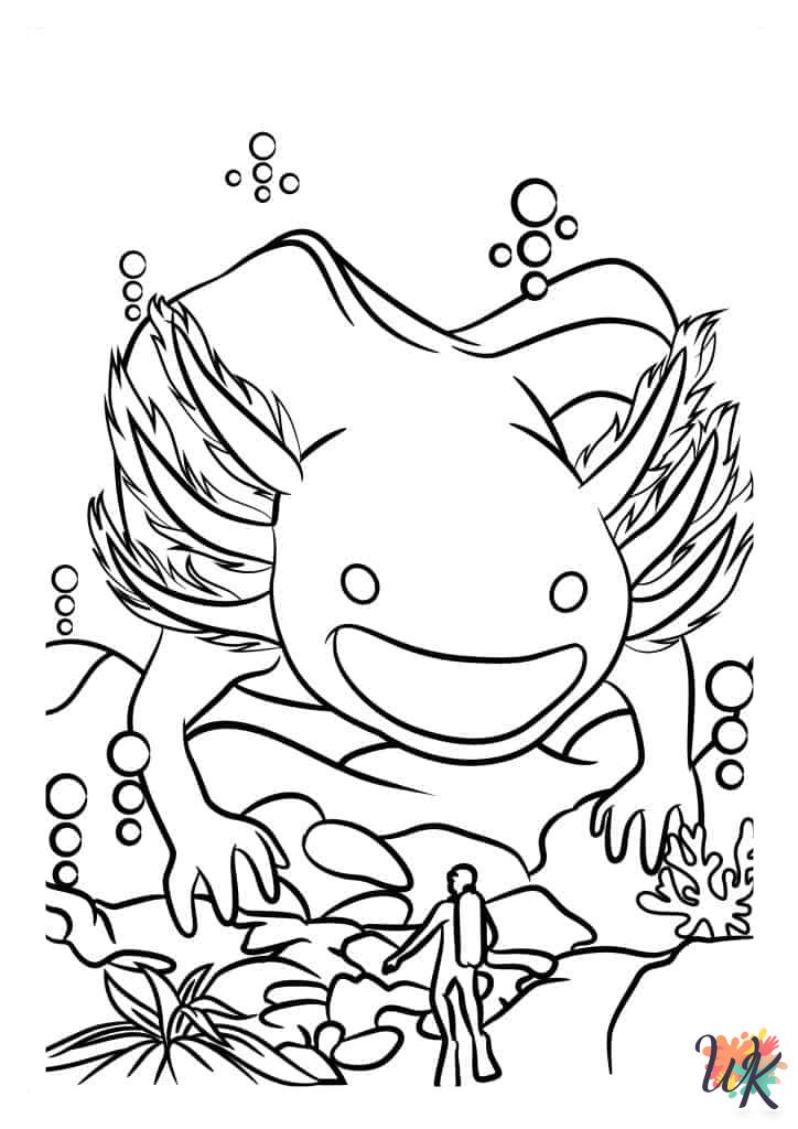 Axolotl ornaments coloring pages