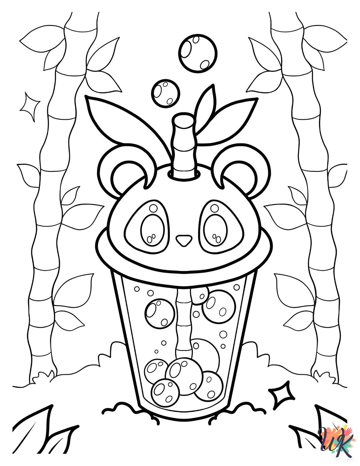 free printable Boba Tea coloring pages