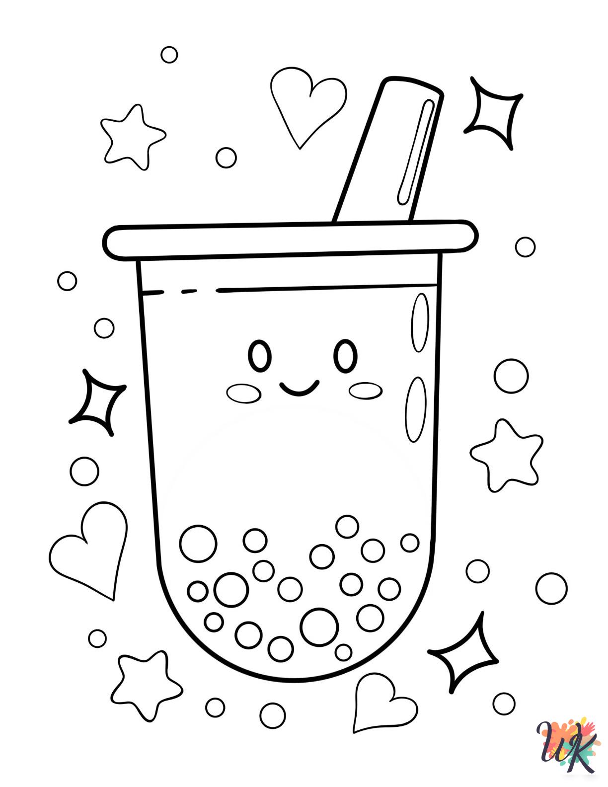 free Boba Tea coloring pages for kids