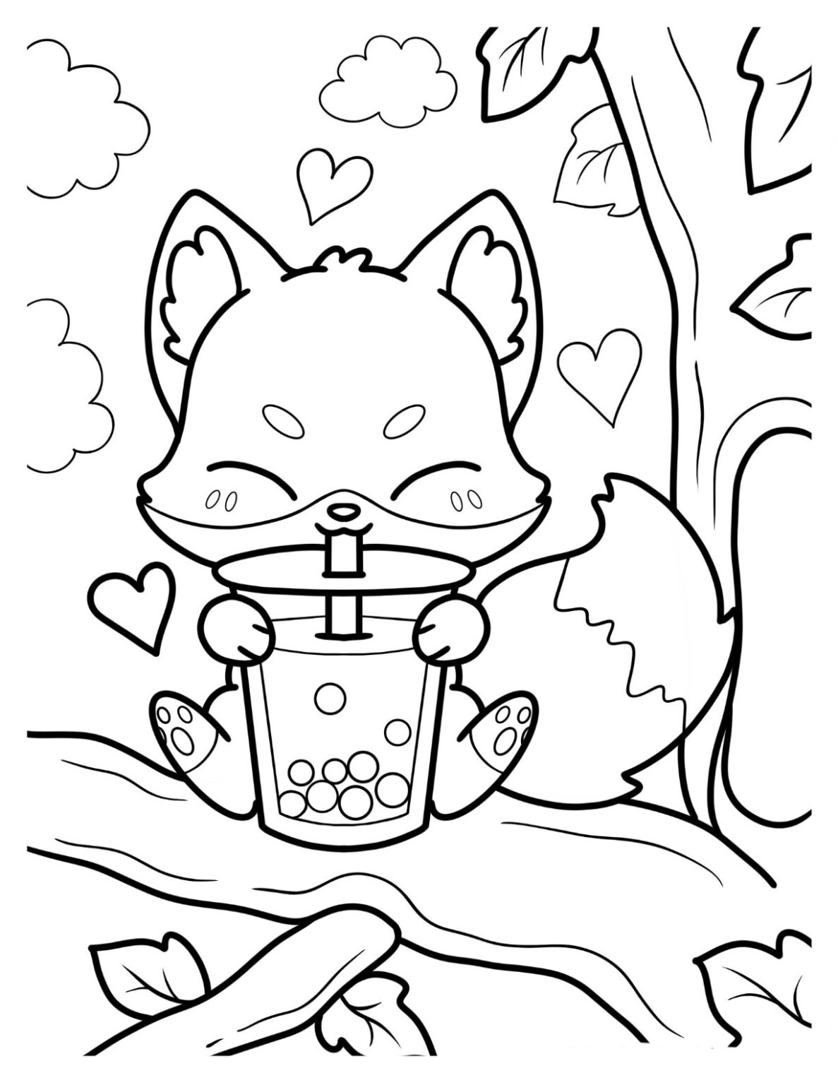 20 Boba Tea Coloring Pages