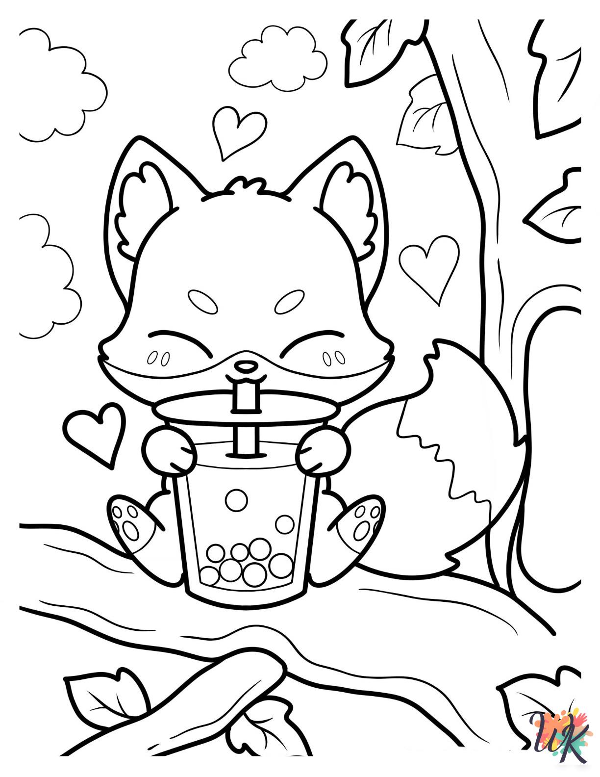 free Boba Tea printable coloring pages