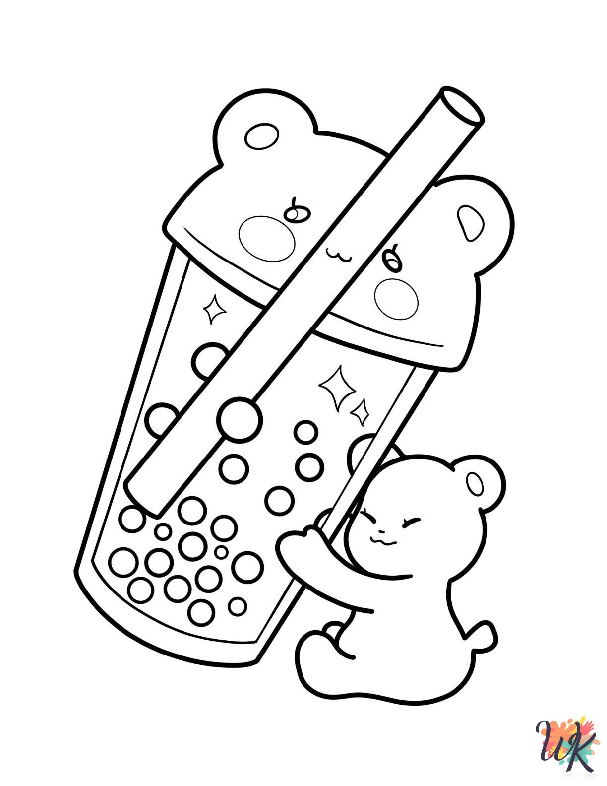 detailed Boba Tea coloring pages for adults