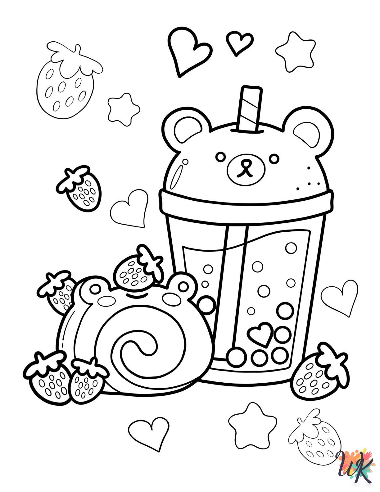 Boba Tea coloring pages easy