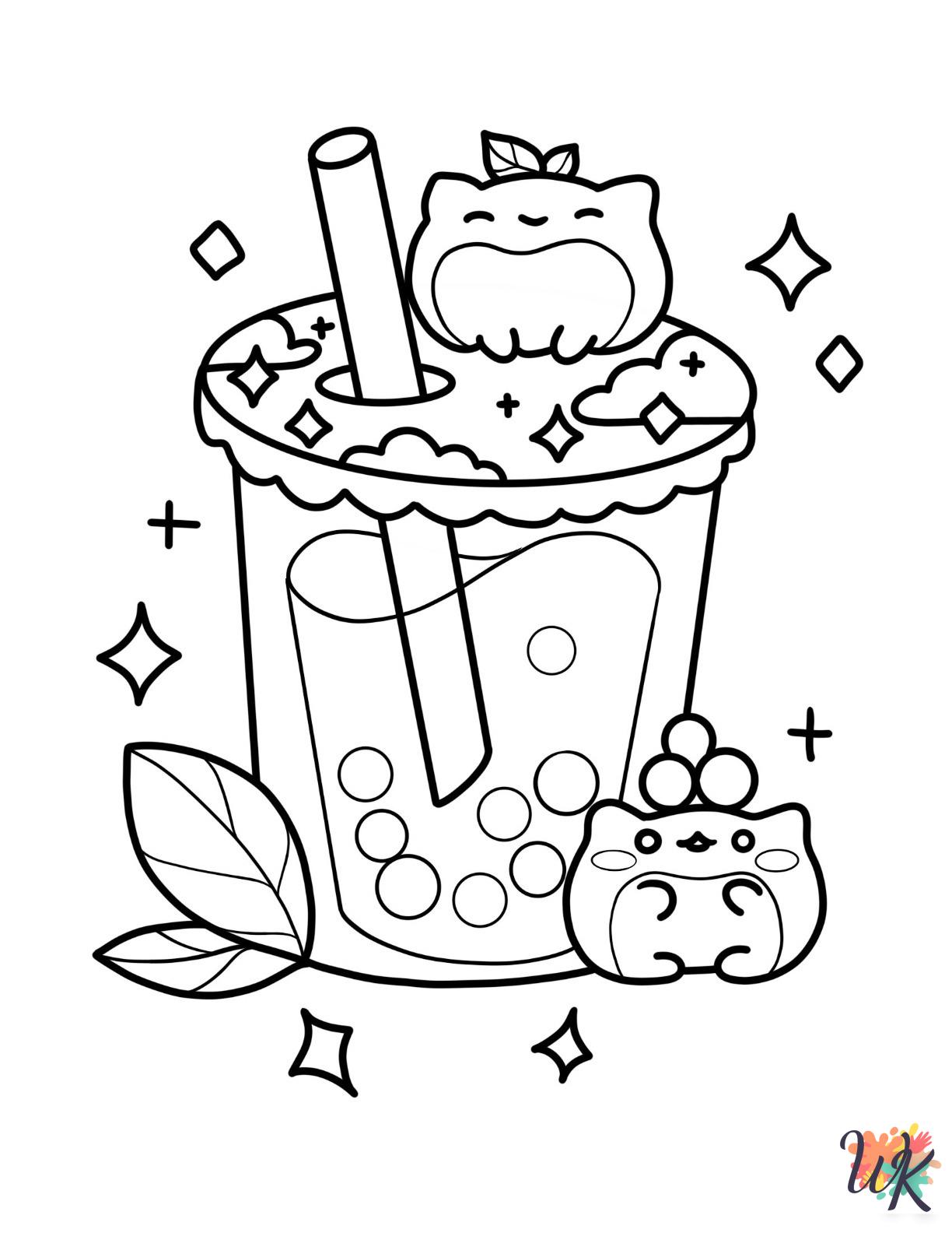 Boba Tea coloring pages for adults