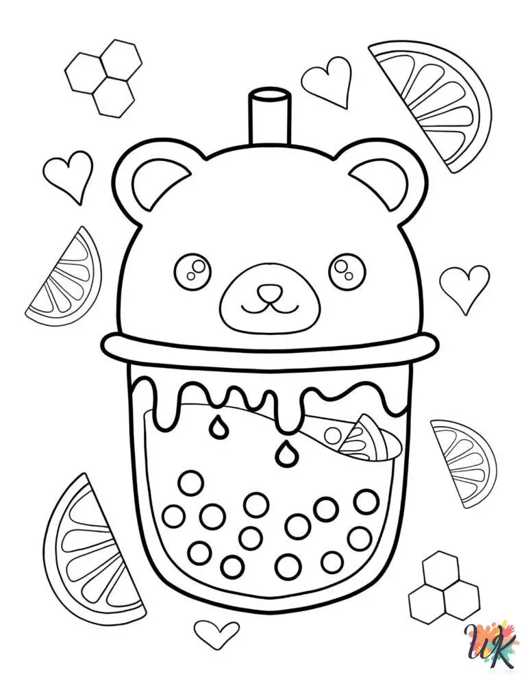 20 Boba Tea Coloring Pages