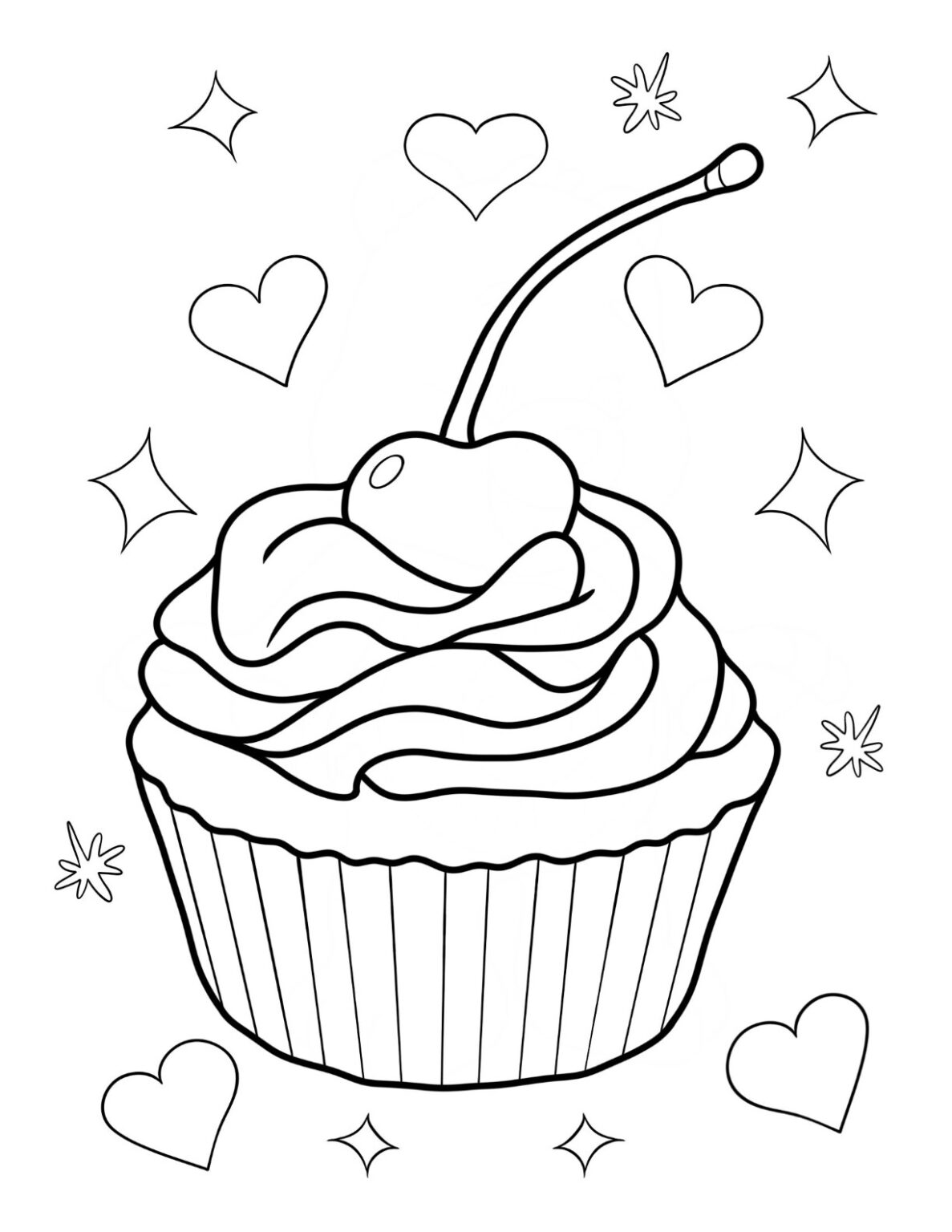 20 Cherry Coloring Page