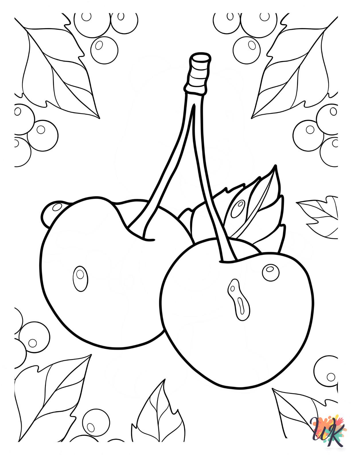 printable Cherry Coloring Page coloring pages for adults