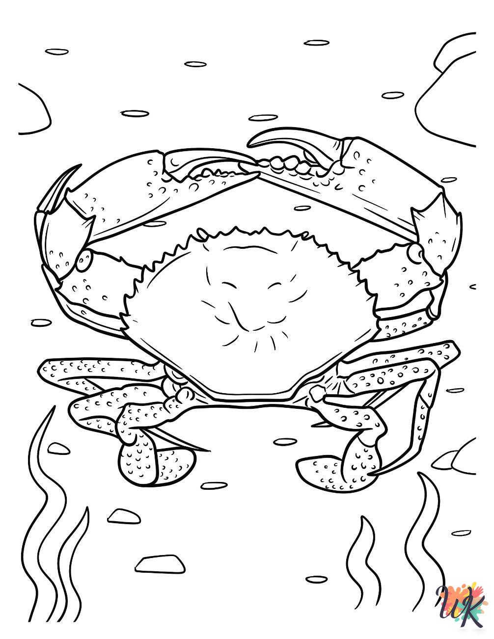 old-fashioned Crab coloring pages 1