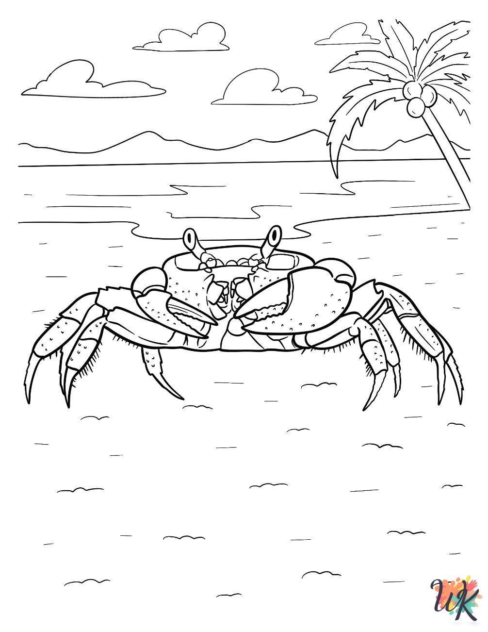 free coloring Crab pages 1