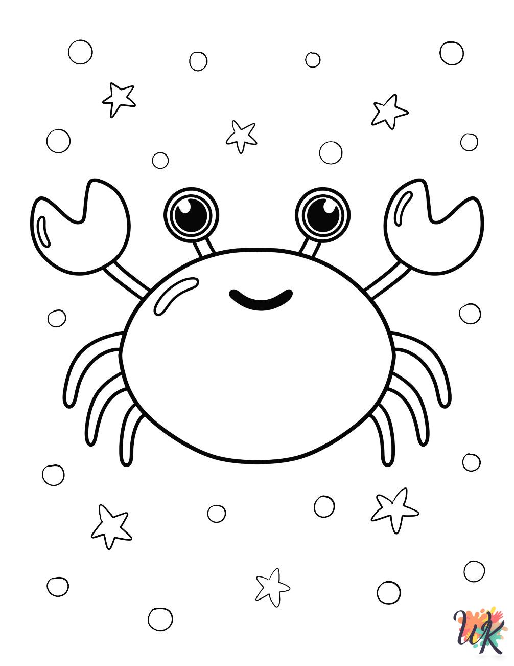 vintage Crab coloring pages