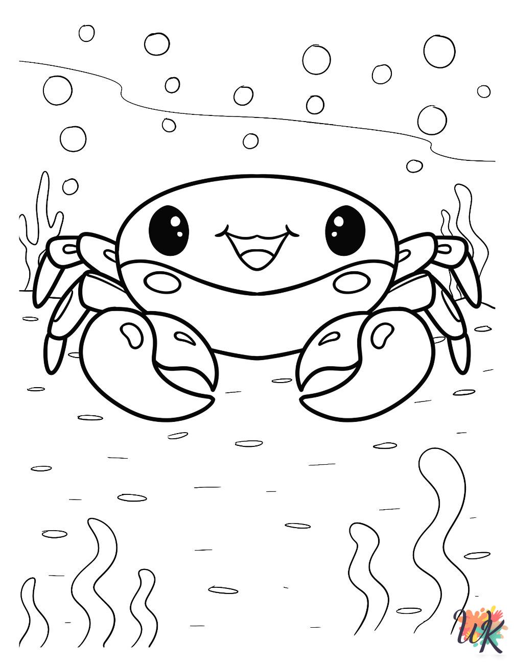 detailed Crab coloring pages