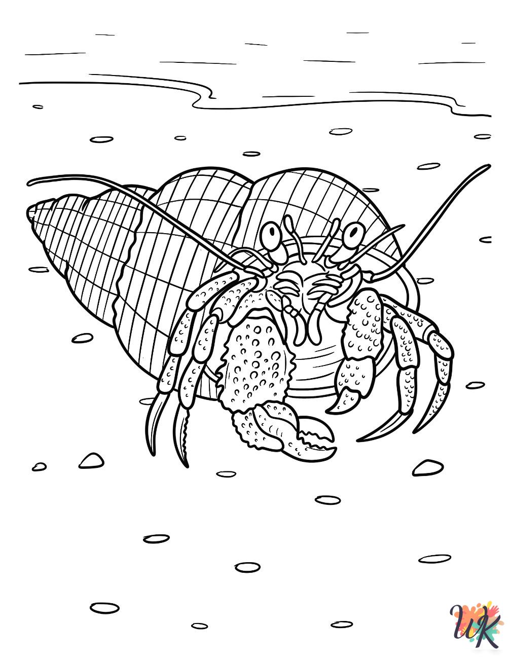 Crab coloring pages for preschoolers