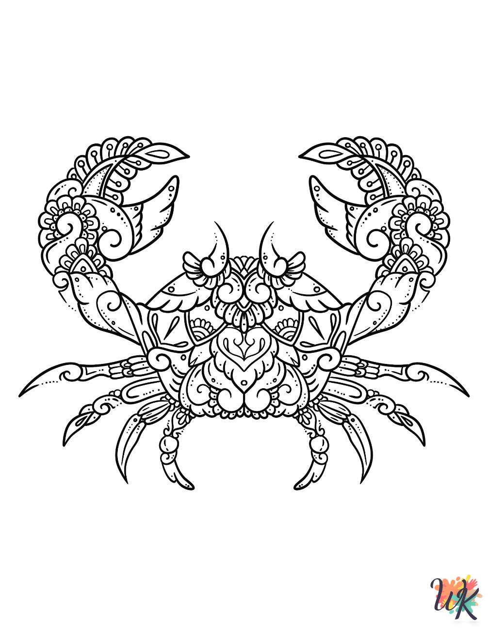 old-fashioned Crab coloring pages