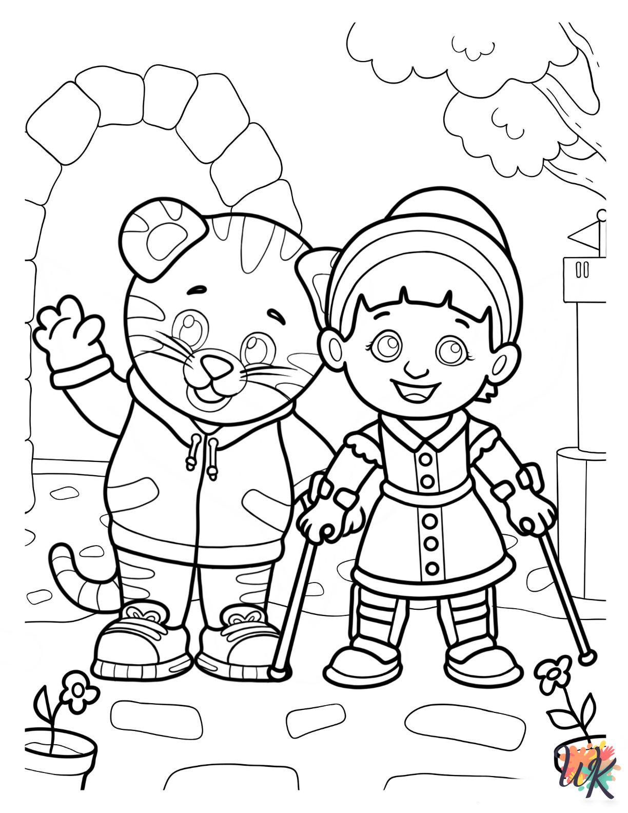 free Daniel Tiger coloring pages for adults