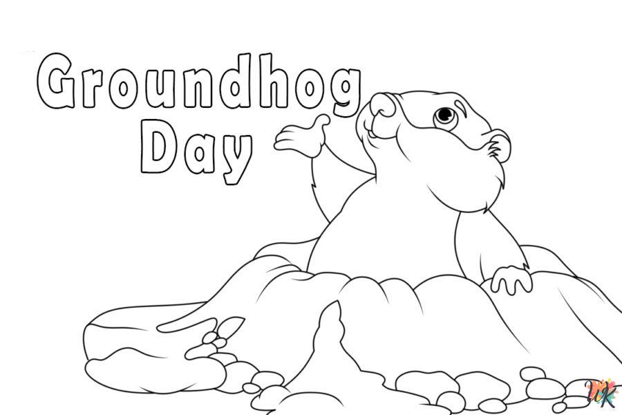 free Groundhog Day printable coloring pages