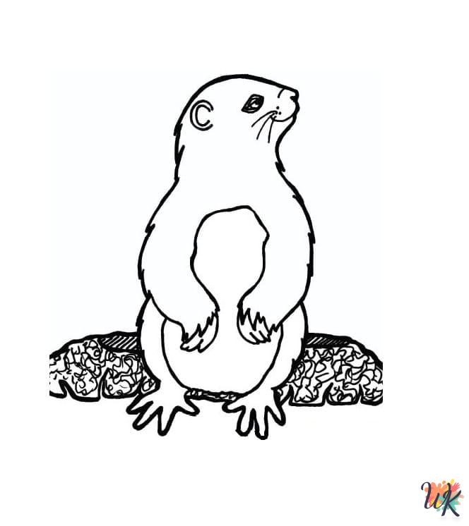 detailed Groundhog Day coloring pages