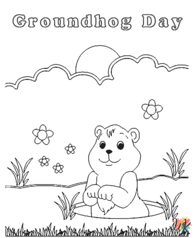 kids Groundhog Day coloring pages