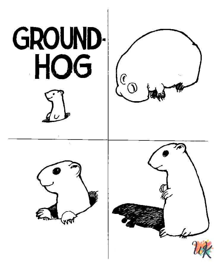 cute coloring pages Groundhog Day