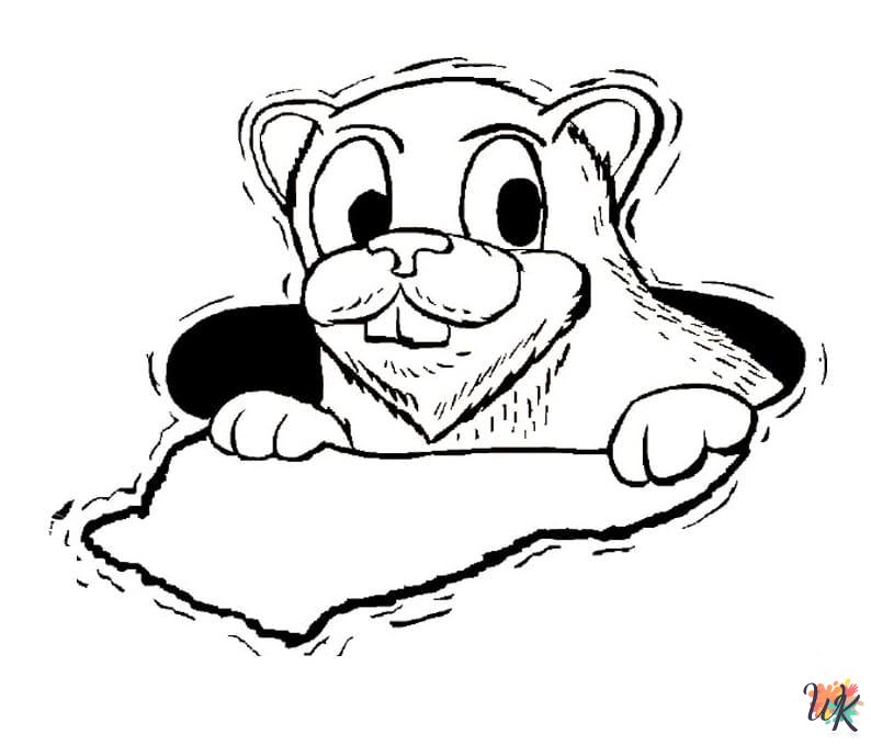 detailed Groundhog Day coloring pages for adults