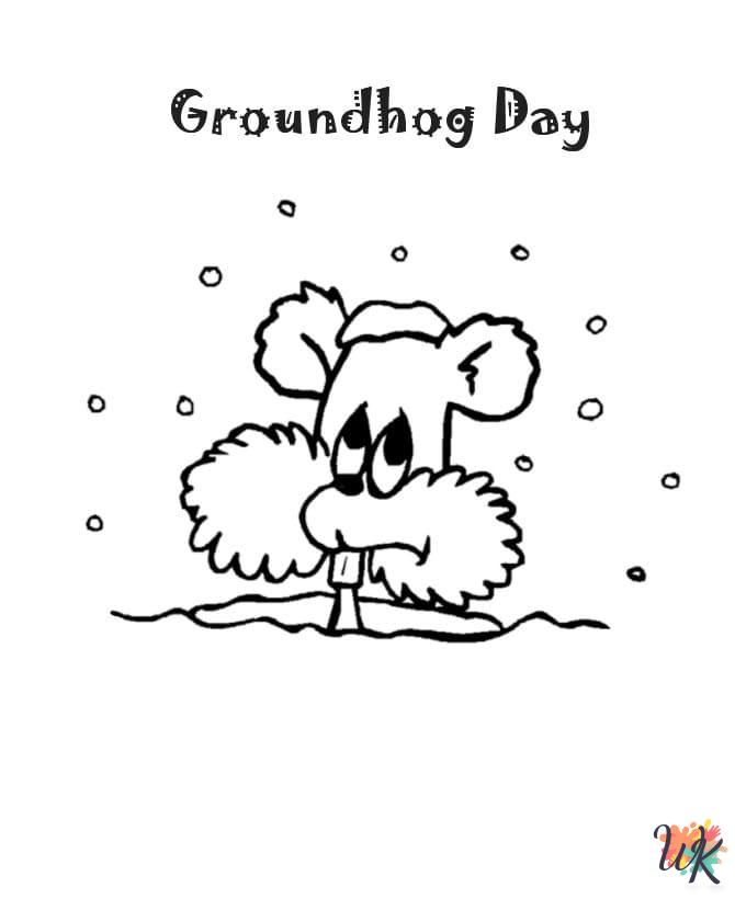 printable Groundhog Day coloring pages for adults