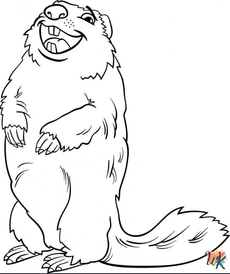 Groundhog Day adult coloring pages