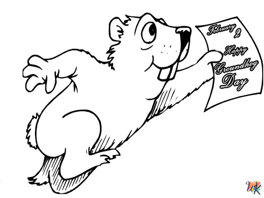 Groundhog Day ornament coloring pages 1