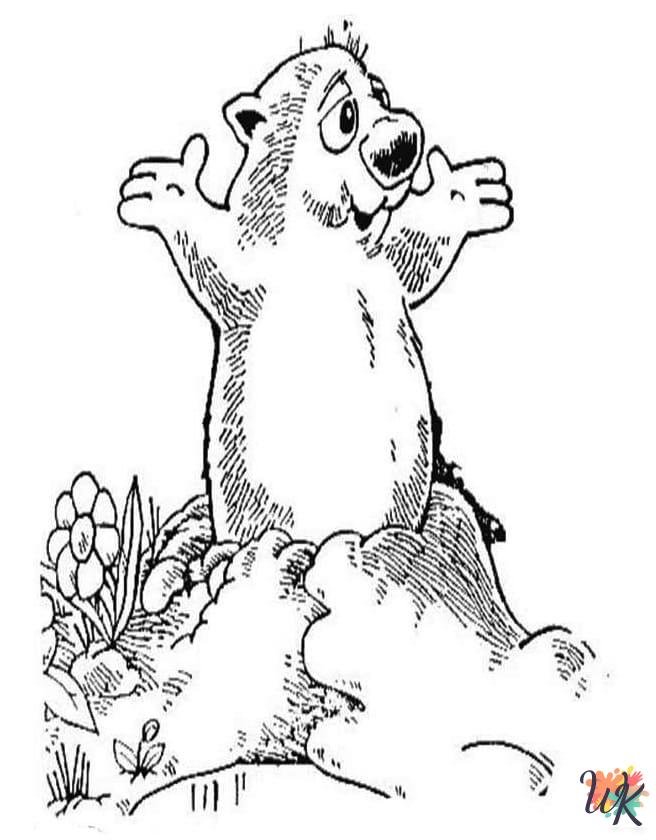 grinch cute Groundhog Day coloring pages