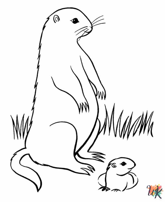 detailed Groundhog Day coloring pages for adults