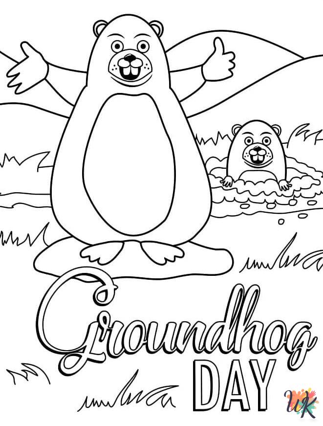 Groundhog Day coloring book pages