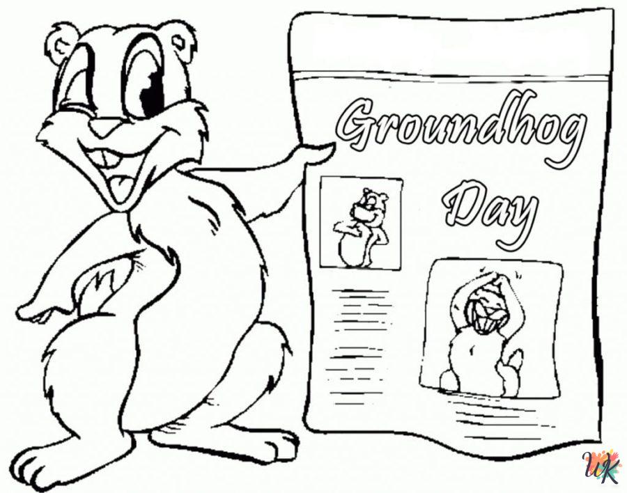 old-fashioned Groundhog Day coloring pages