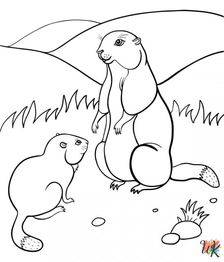 Groundhog Day coloring pages easy