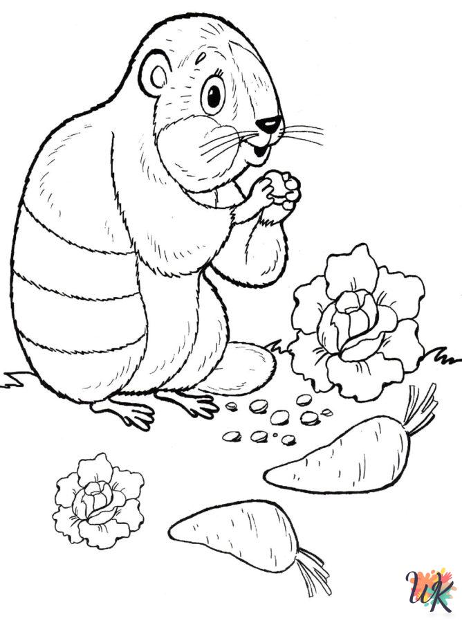 old-fashioned Groundhog Day coloring pages
