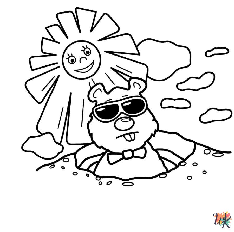 coloring pages for kids Groundhog Day