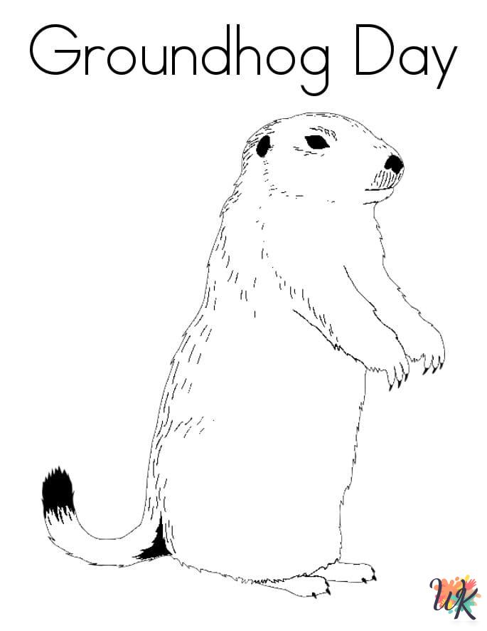 vintage Groundhog Day coloring pages