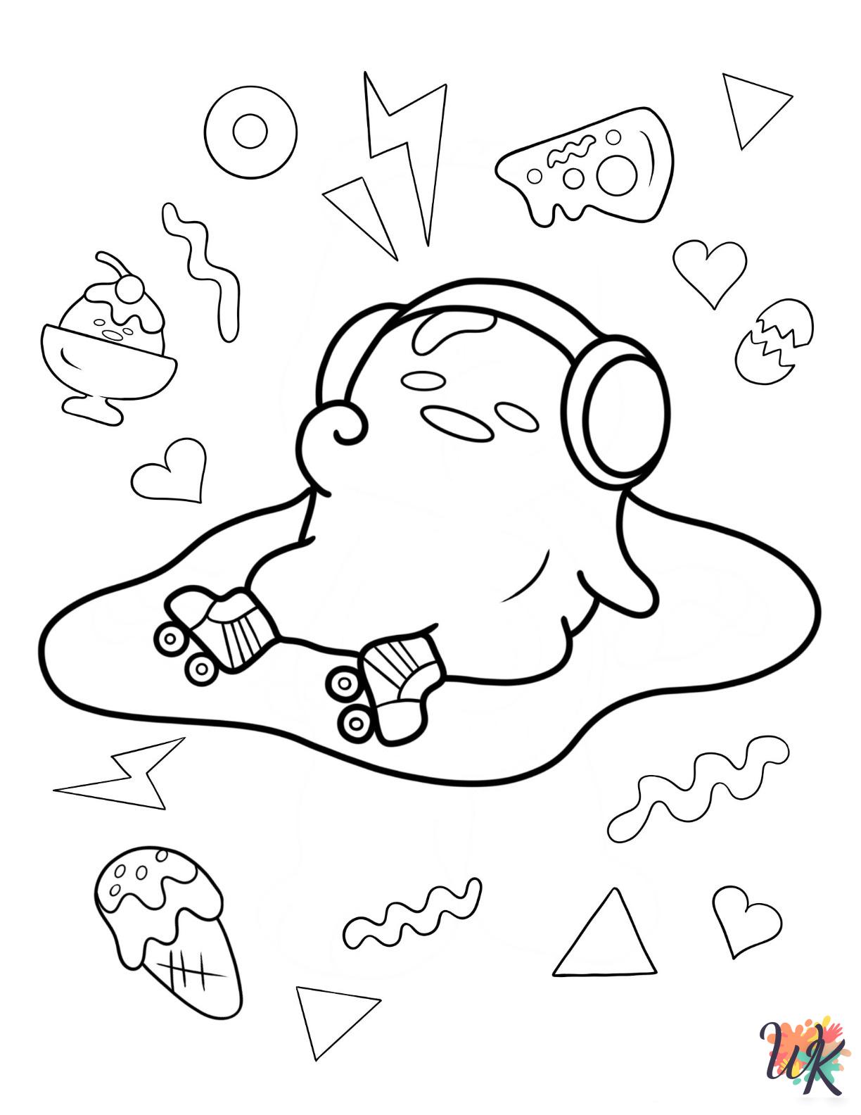 Gudetama themed coloring pages
