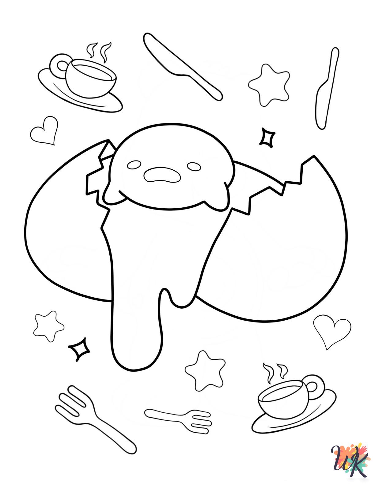 Gudetama coloring pages for adults