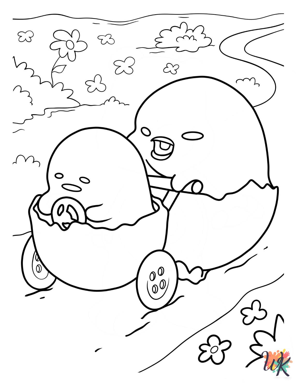detailed Gudetama coloring pages for adults