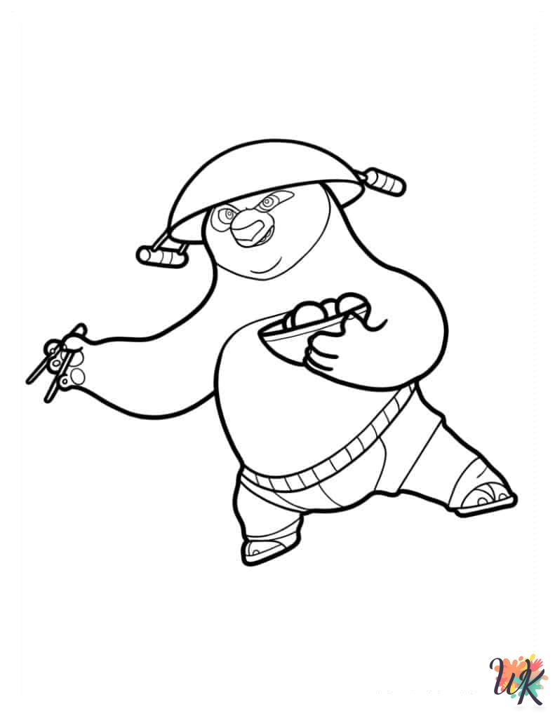 Kung Fu Panda cards coloring pages