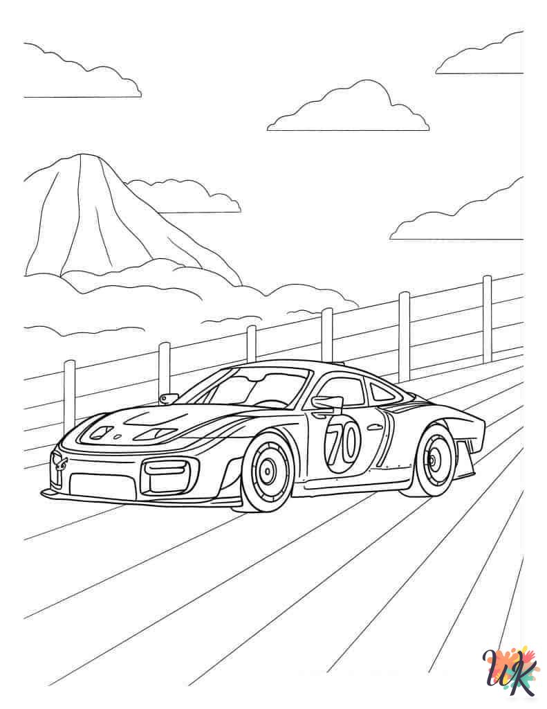 Race Car cards coloring pages
