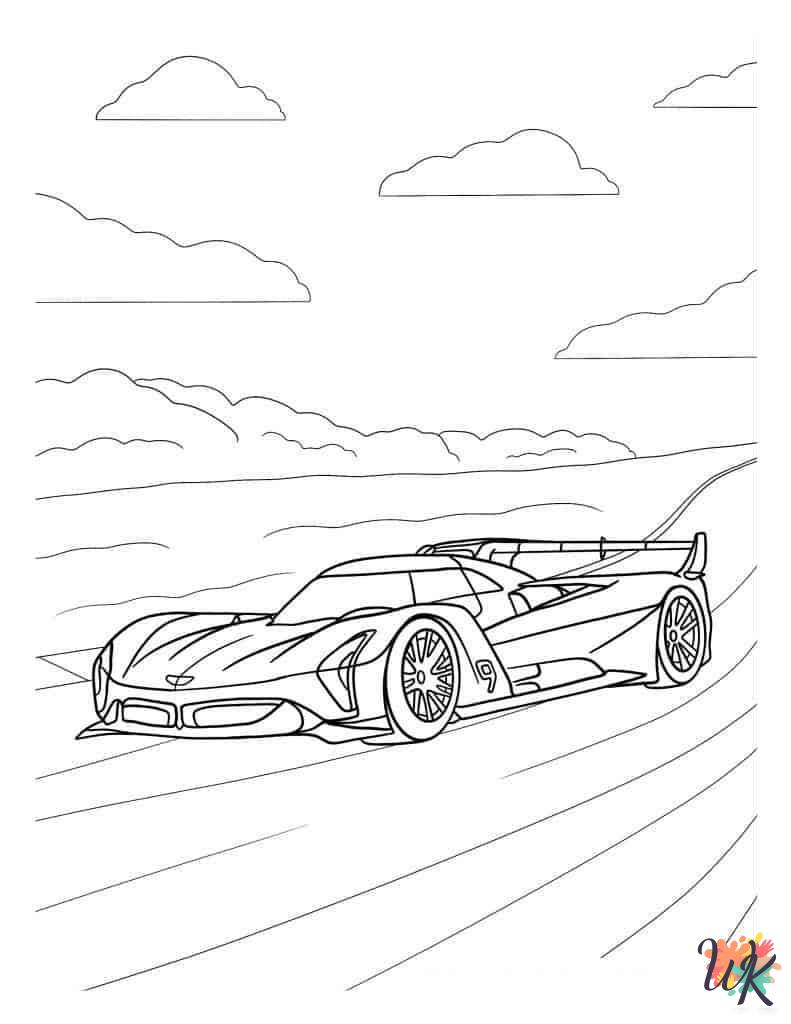 Race Car coloring pages for preschoolers