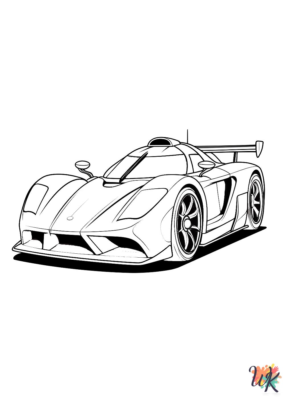 Race Car coloring pages for adults easy