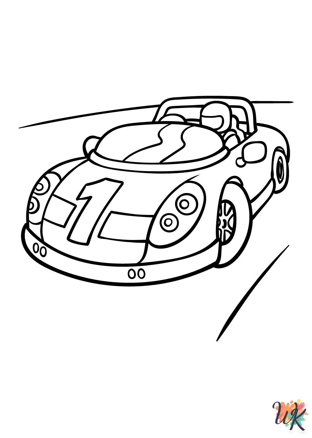 free Race Car tree coloring pages 1