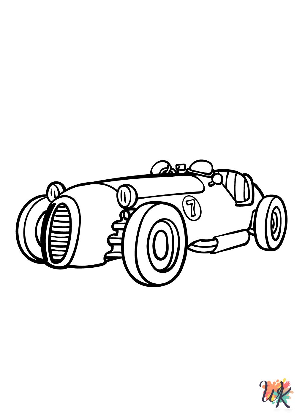 easy cute Race Car coloring pages