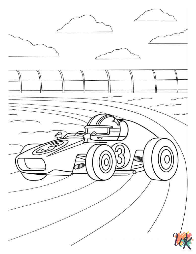Race Car coloring pages for preschoolers 1