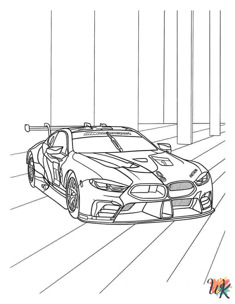 free Race Car tree coloring pages