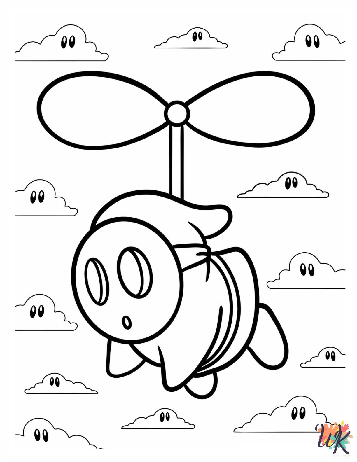 Shy Guy cards coloring pages